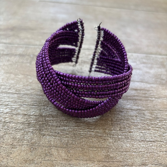 Beaded Wire Cuff Bracelet - Picture 3 of 5